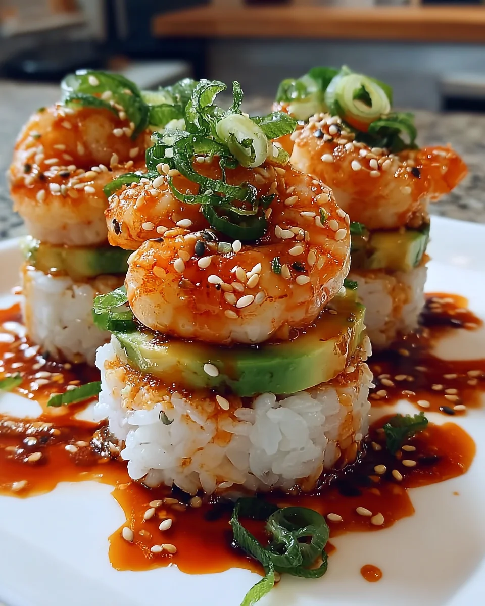 Spicy Shrimp Sushi Stacks: A Delicious Layered Delight!