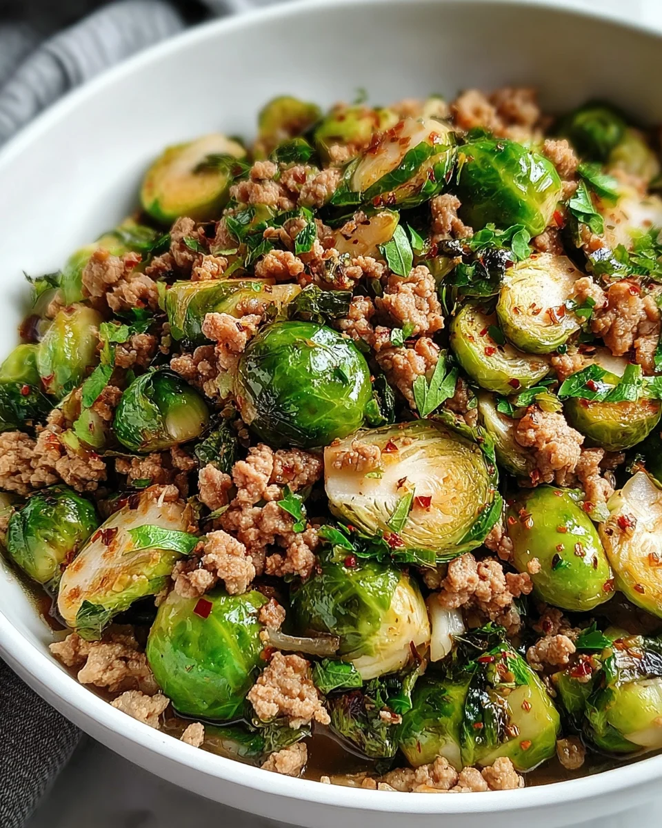 Brussels Sprouts Ground Turkey Skillet