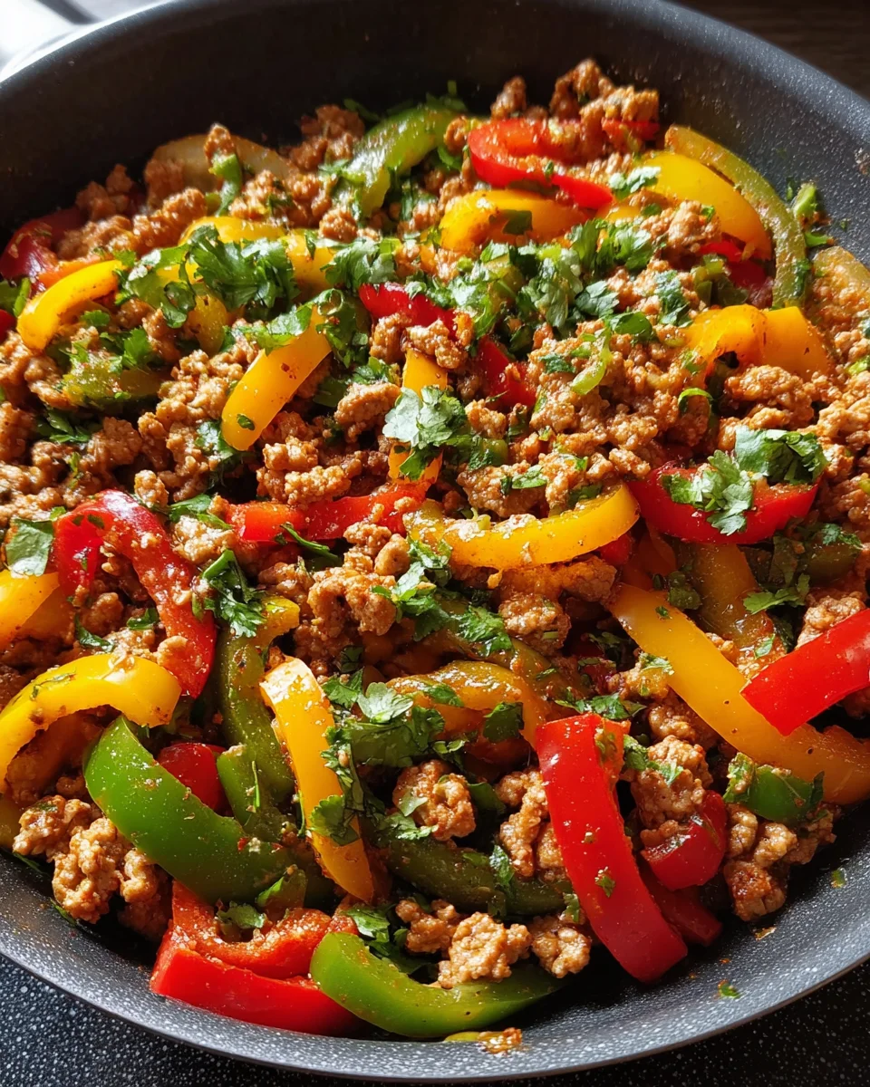 Ground Turkey and Peppers Skillet