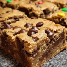 Reese’s Pieces Chocolate Chip Cookie Bars