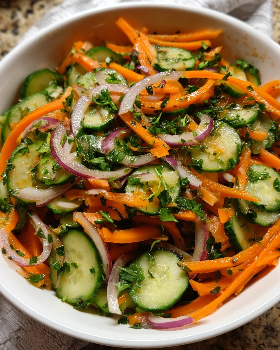 Crunchy Cucumber, Carrot and Celery Salad