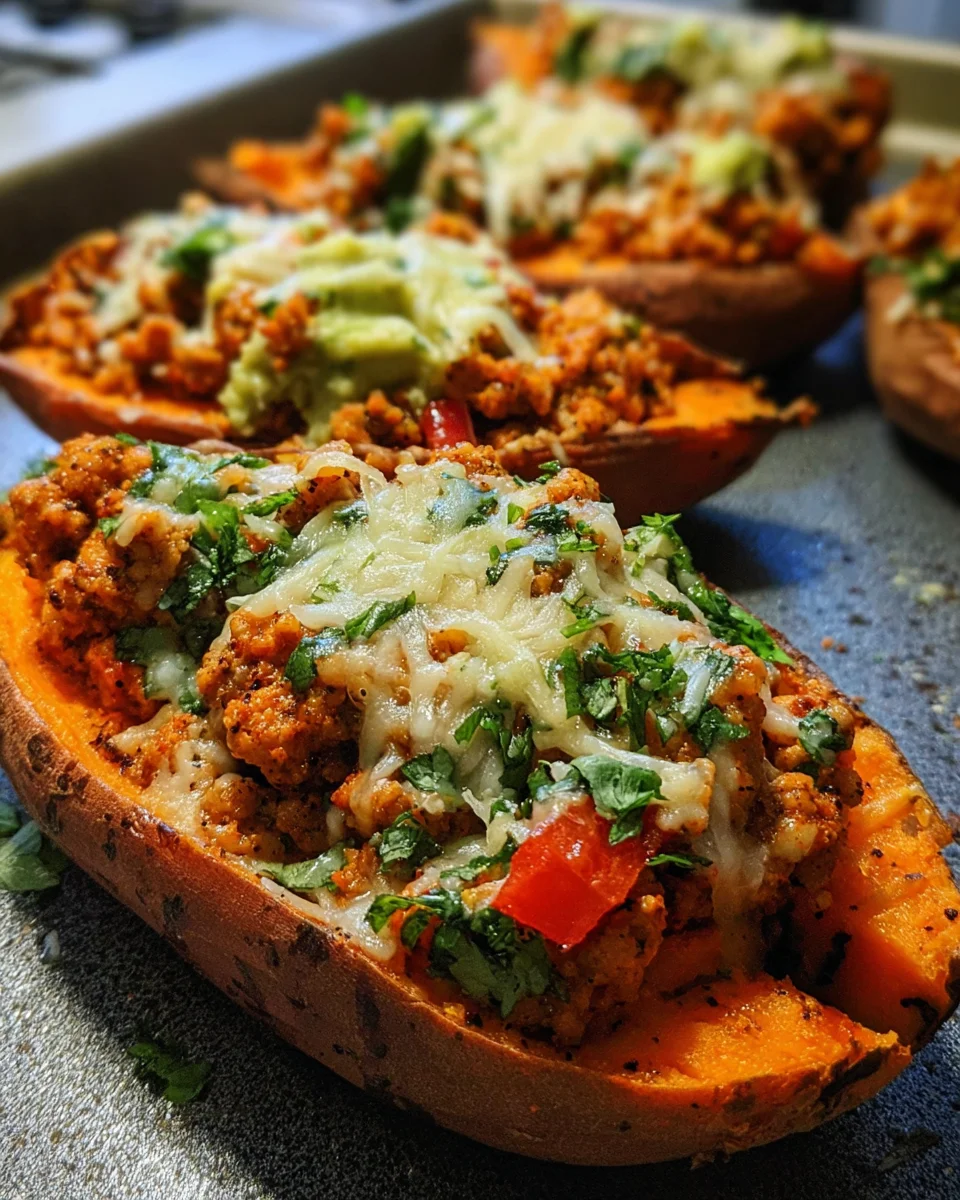 Turkey Taco Stuffed Sweet Potatoes