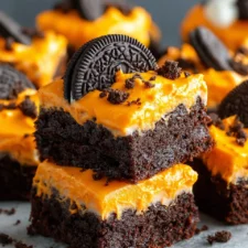 Oreo Layered Halloween Brownies