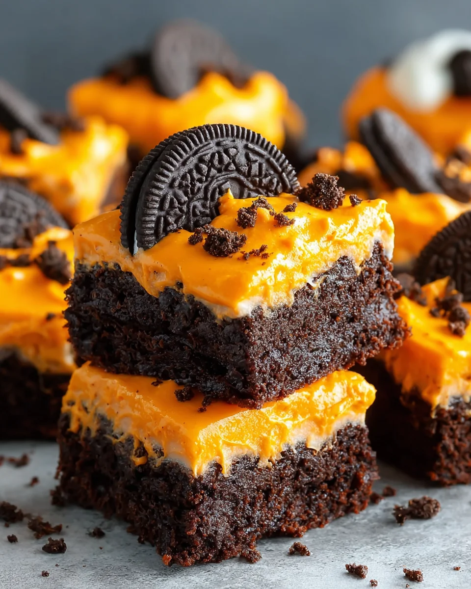 Oreo Layered Halloween Brownies