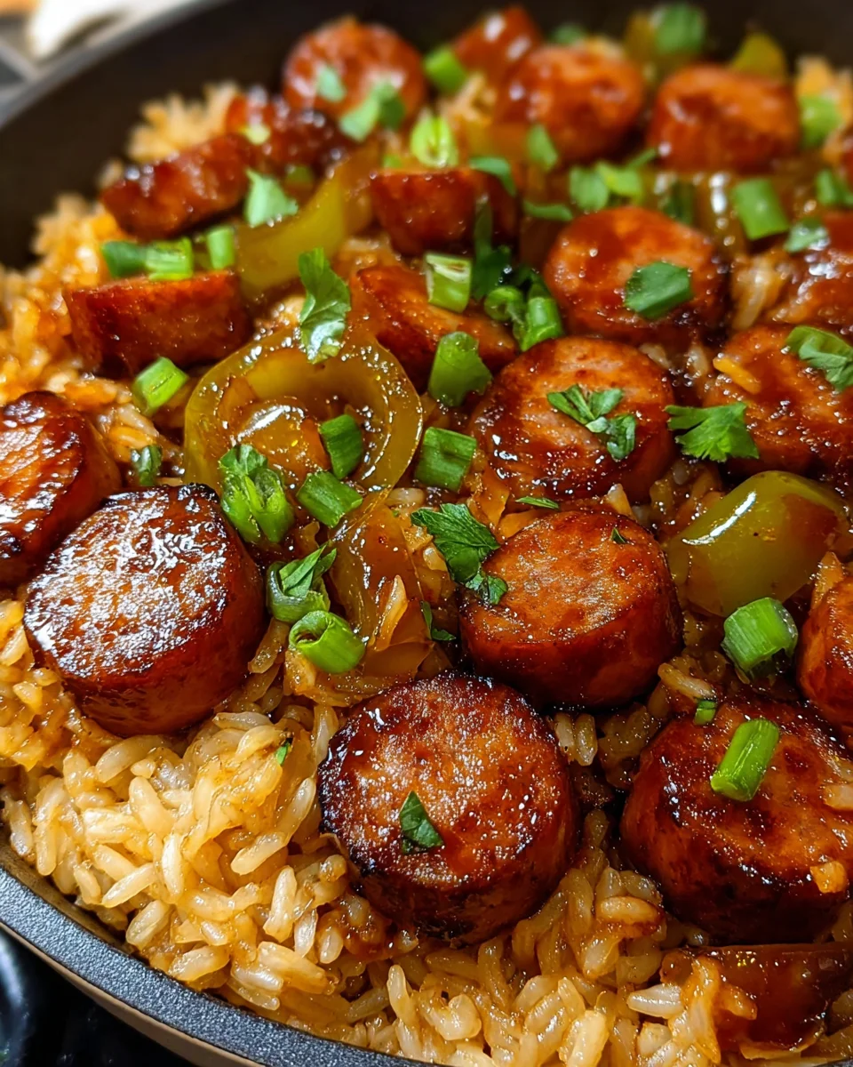 One Pan Sweet Tangy BBQ Sausage