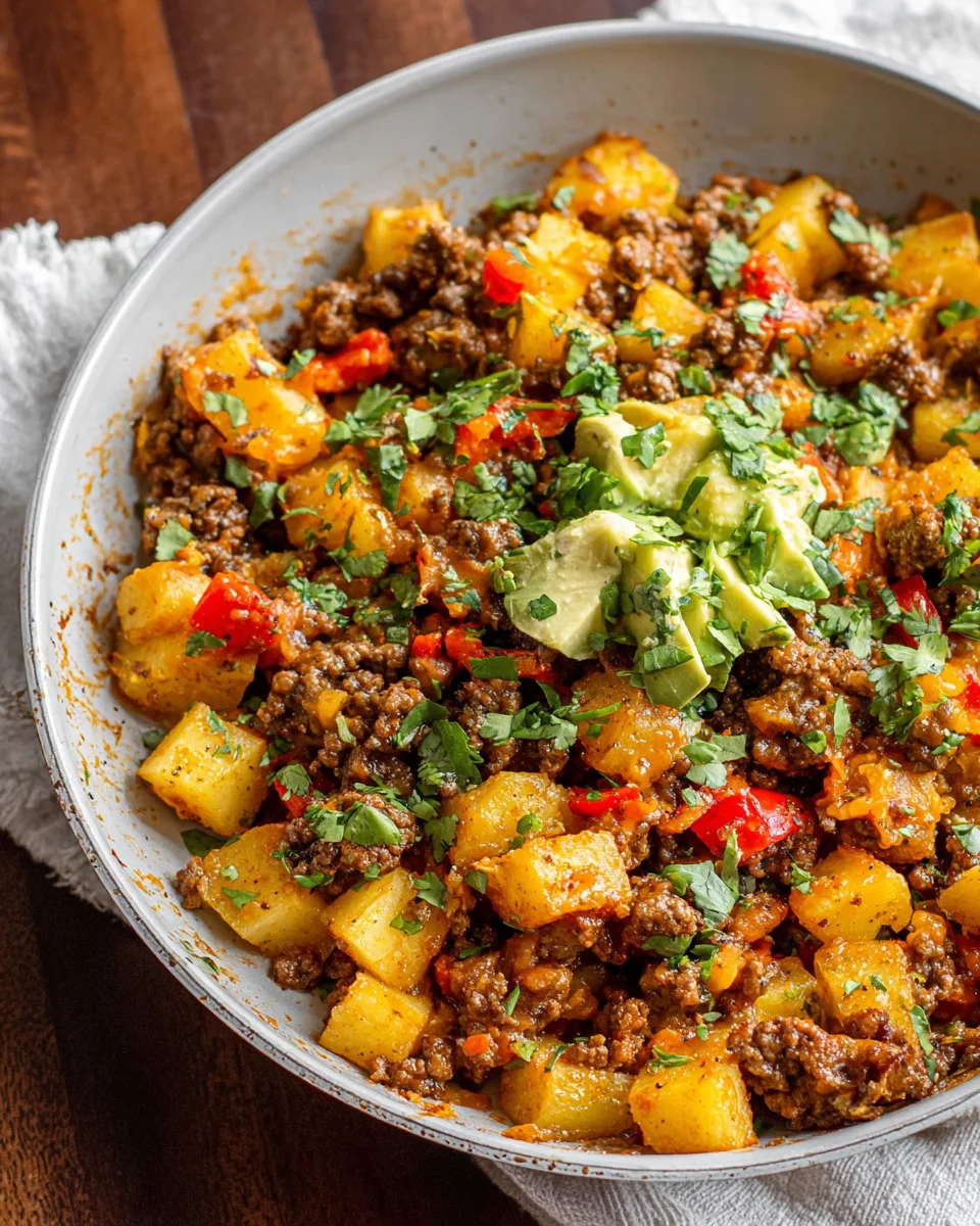 Mexican Ground Beef and Potato Skillet