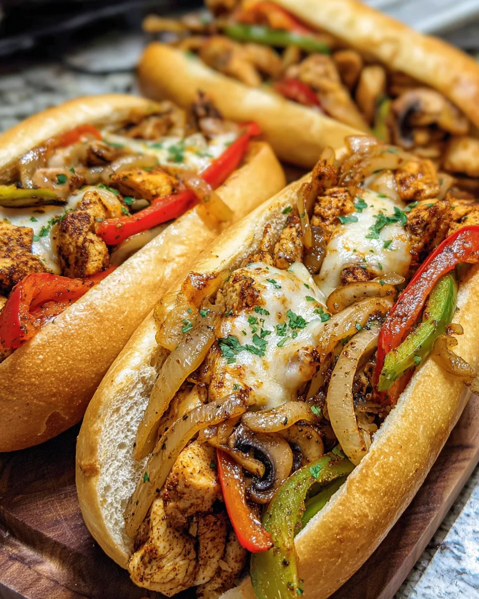 Chicken Cheese Steak Sandwiches