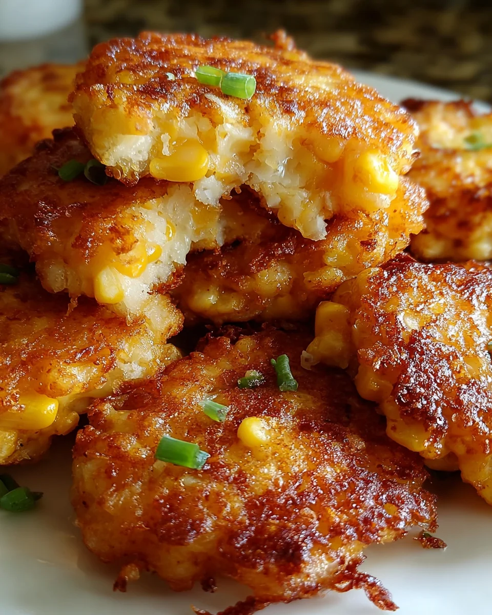 Crispy Cheddar Corn Potato Fritters