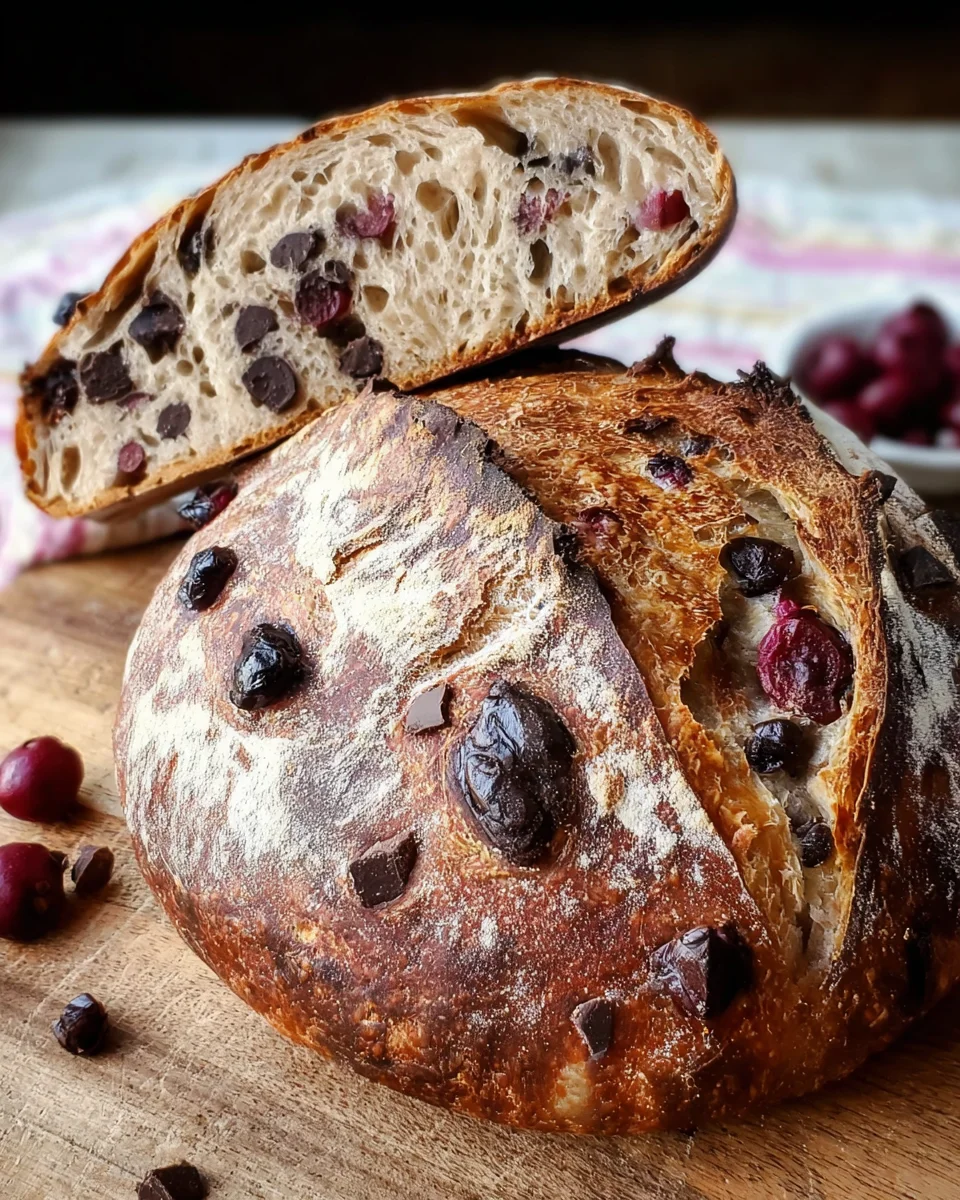 Fresh Cherry Chocolate Sourdough Bread