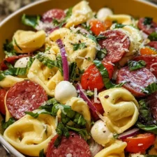 Salami Mozzarella Tortellini Pasta Salad