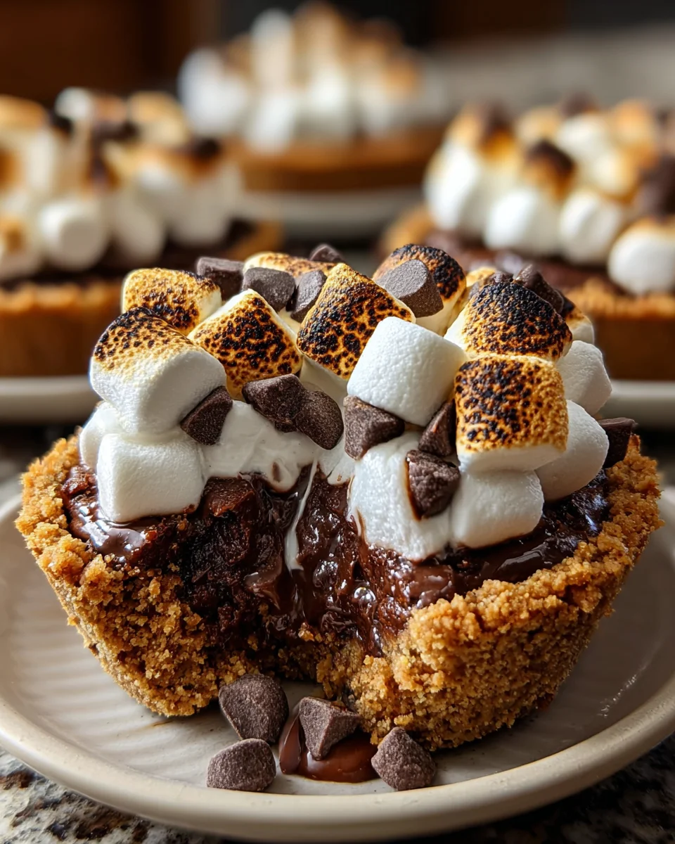 Mini S’mores Brownie Pies