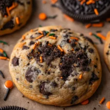 Halloween Oreo stuffed chocolate chip cookies