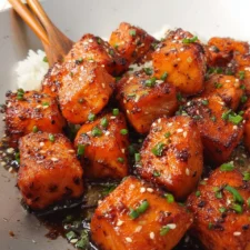 Honey Garlic Salmon Bites