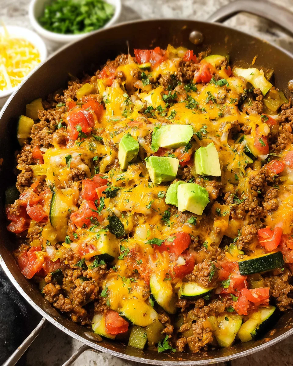 One-Pan Taco Zucchini Skillet