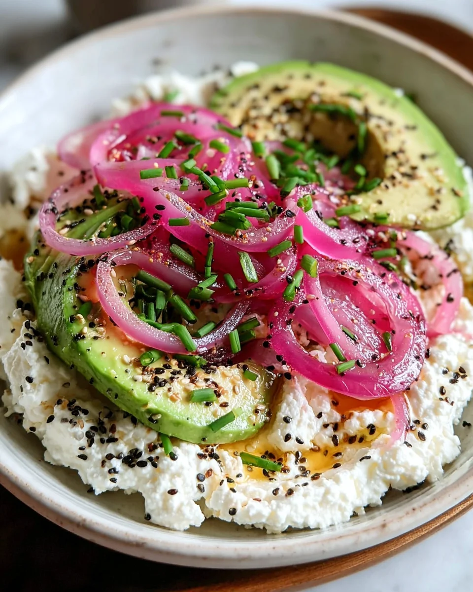 Avocado, Pickled Red Onion & Everything Bagel Cottage Cheese Salad