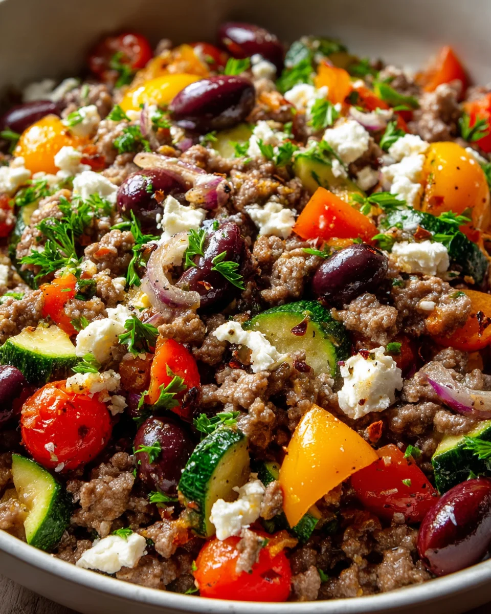 Mediterranean Ground Beef Stir-Fry