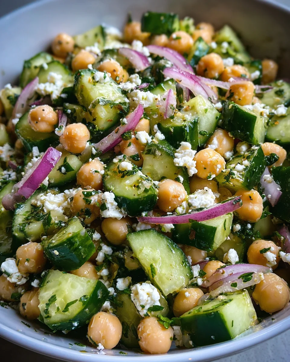 Cucumber Salad With Feta And Chickpeas