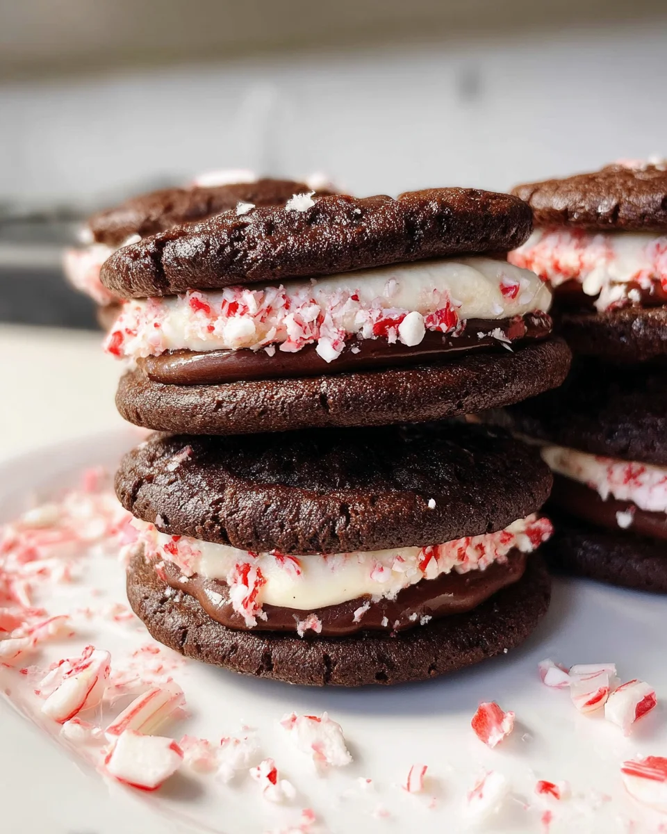 Chocolate Peppermint Sandwich Cookies