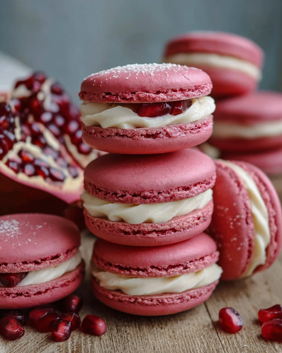 Pomegranate Macarons