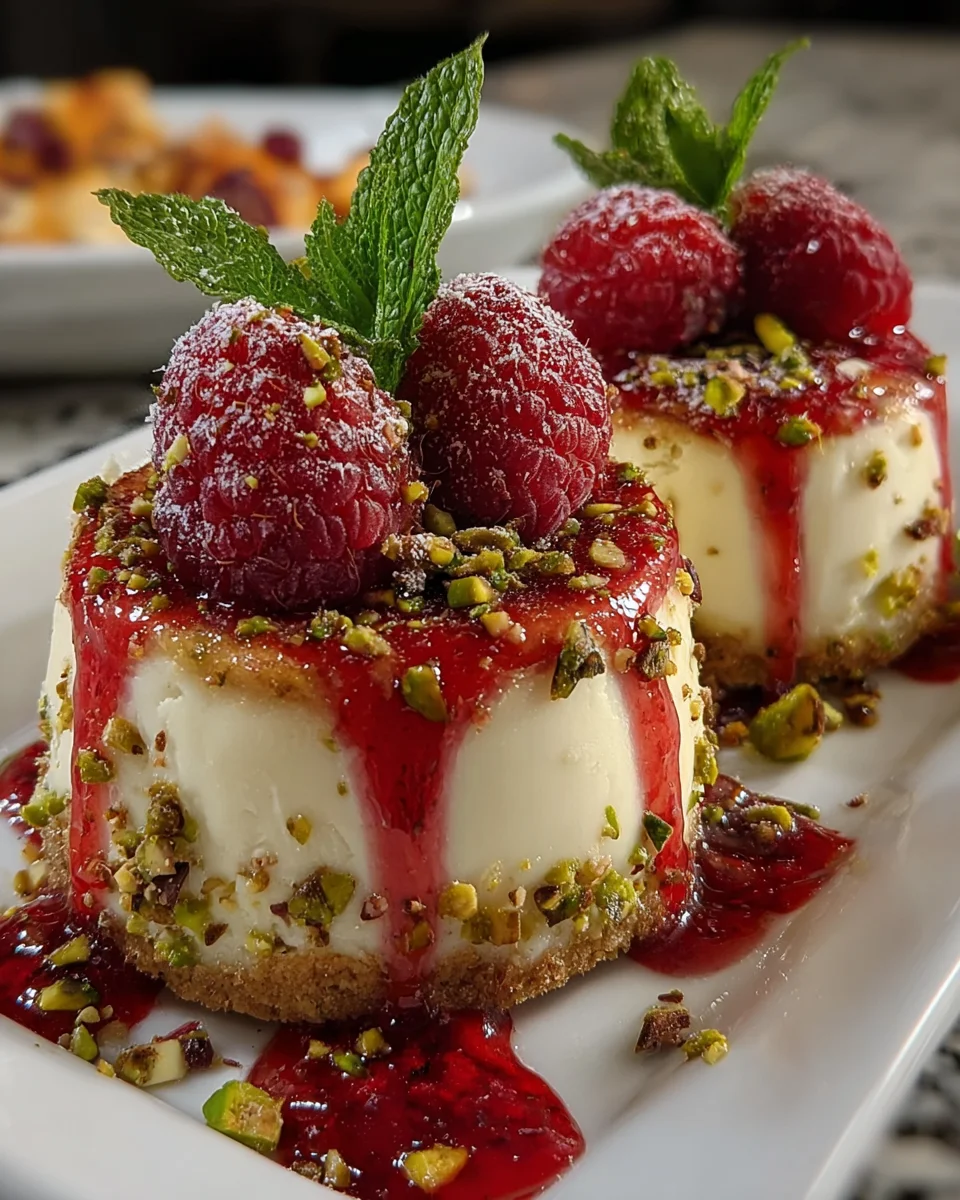 Pistachio & Raspberry Cheesecake Domes