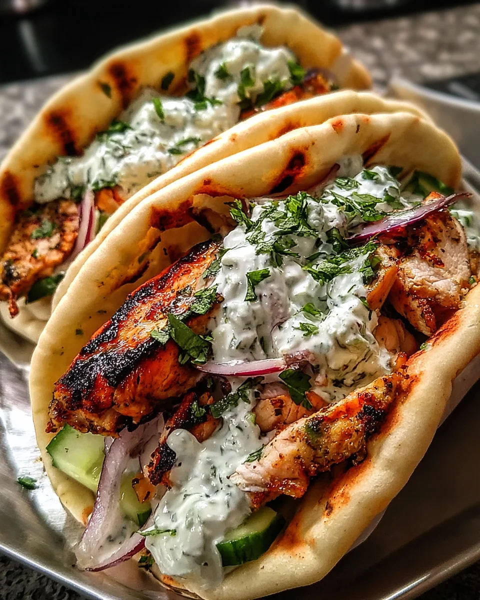 Mediterranean Chicken Gyros with Creamy Feta Tzatziki