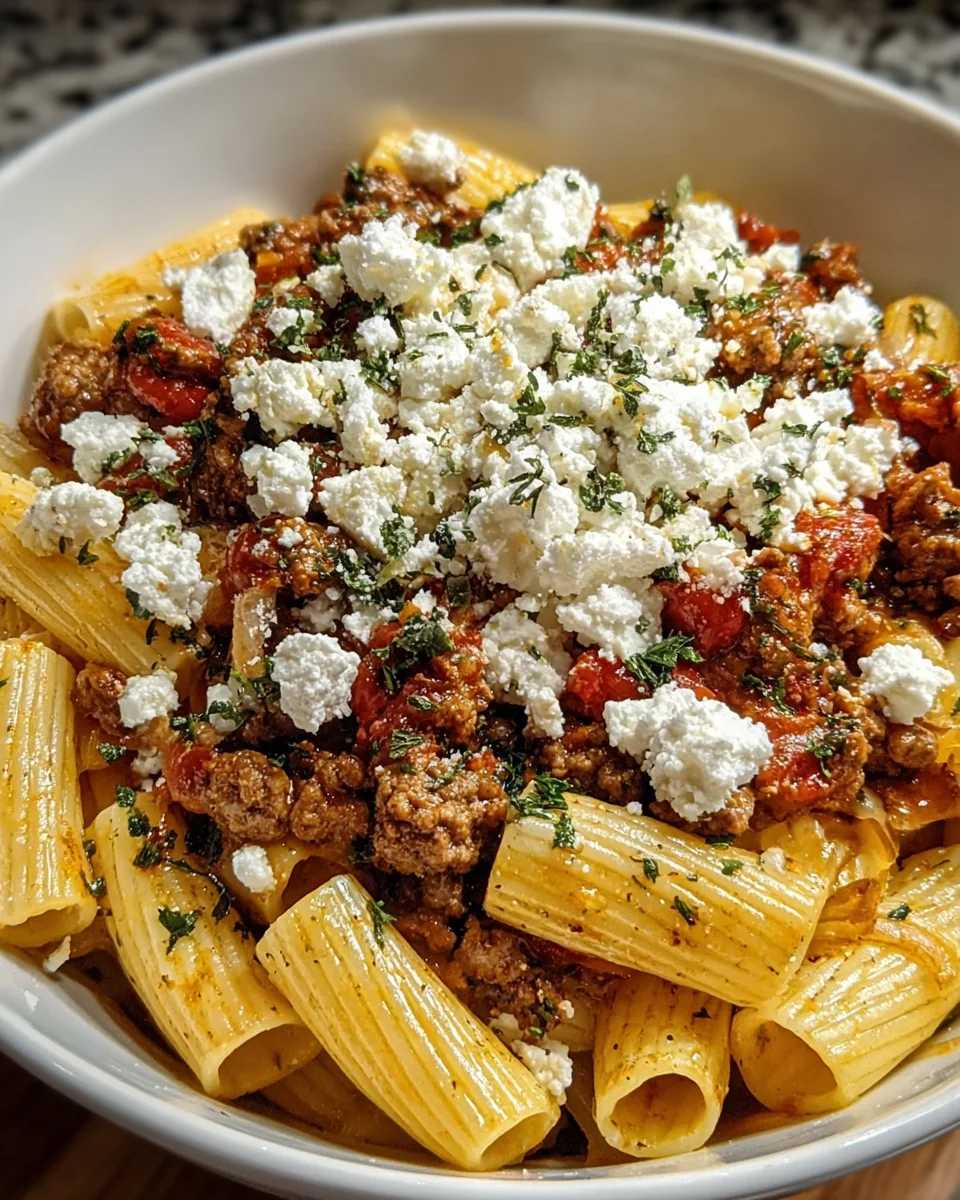 Tomato Sausage Goat Cheese Pasta