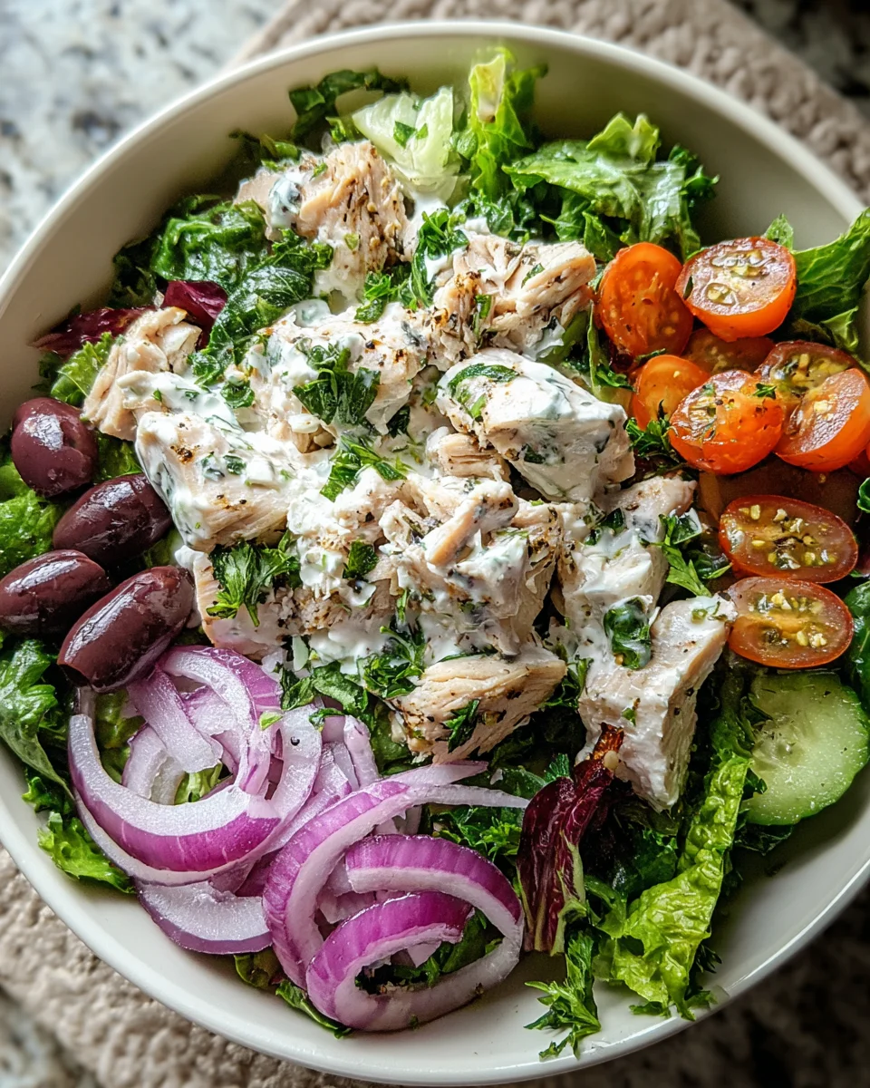 Greek Tzatziki Chicken Salad Bowl