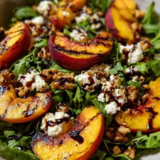 Grilled Peach Feta Salad Bowl