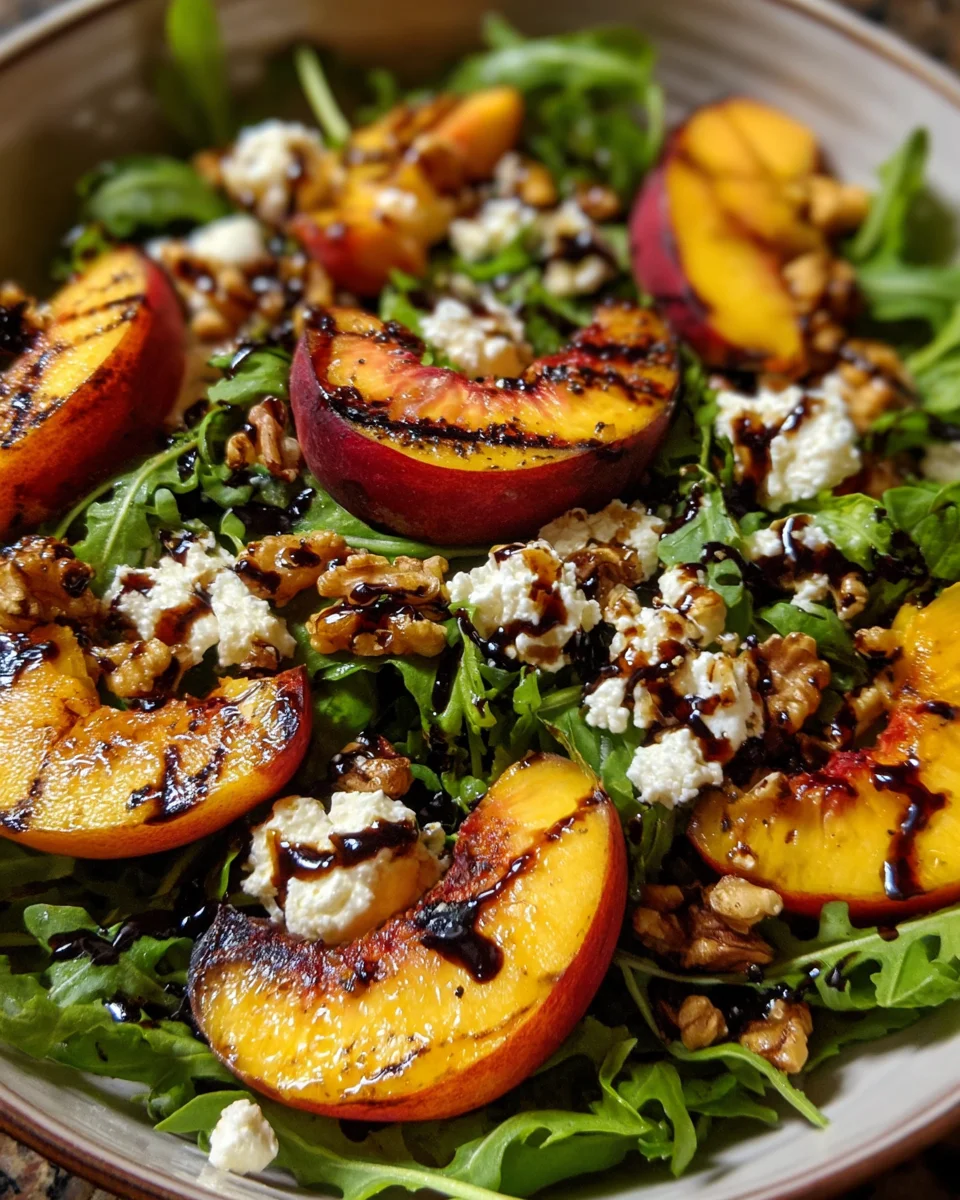 Grilled Peach Feta Salad Bowl