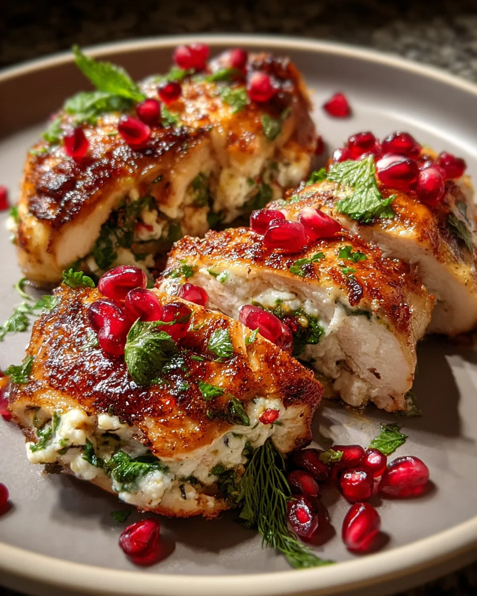 Ricotta Pomegranate Stuffed Chicken