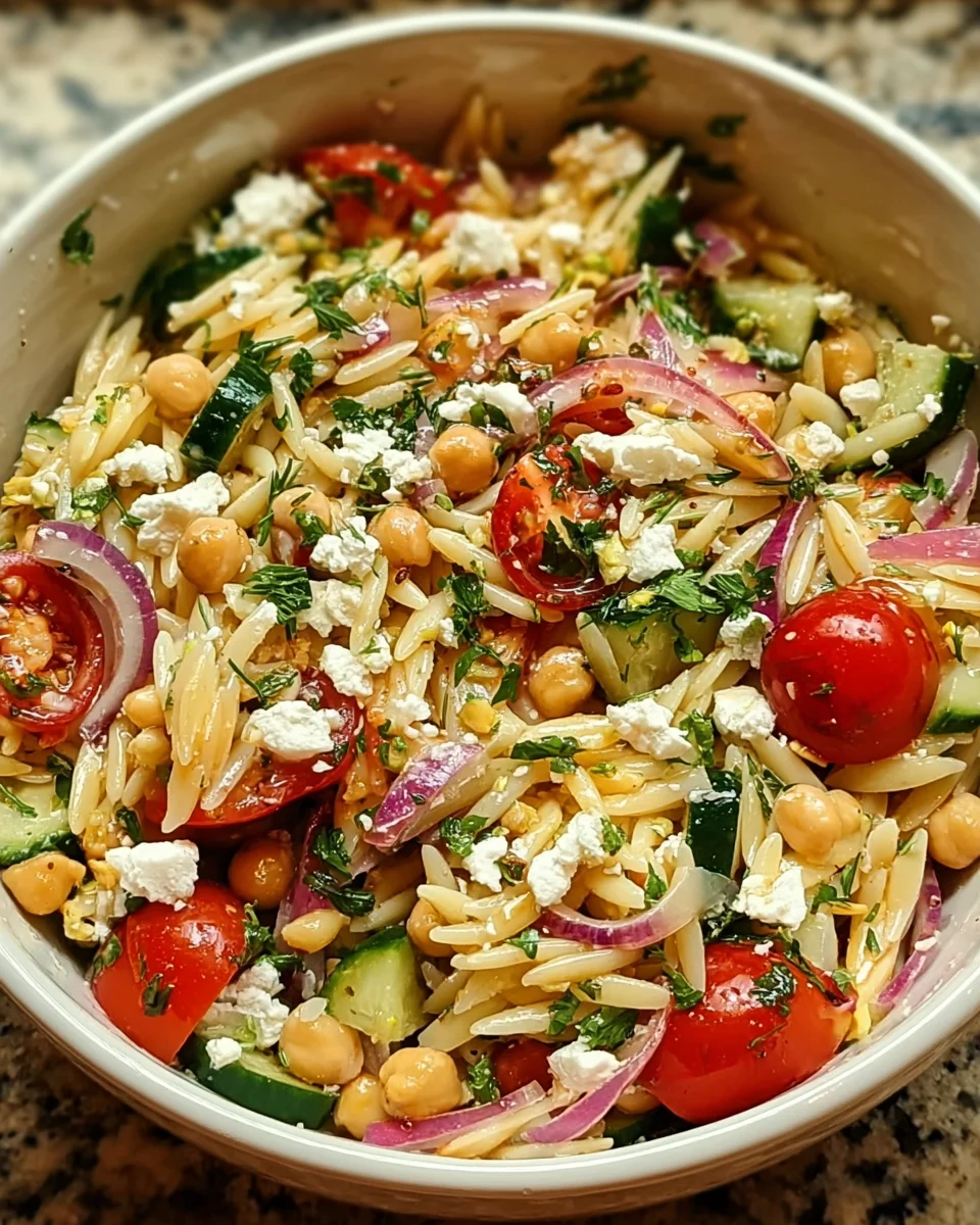 Herby Chickpea and Feta Pasta Salad