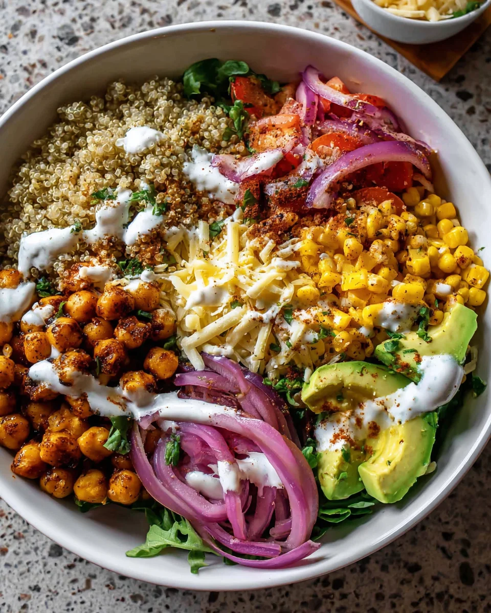 BBQ Ranch Chickpea Quinoa Bowls