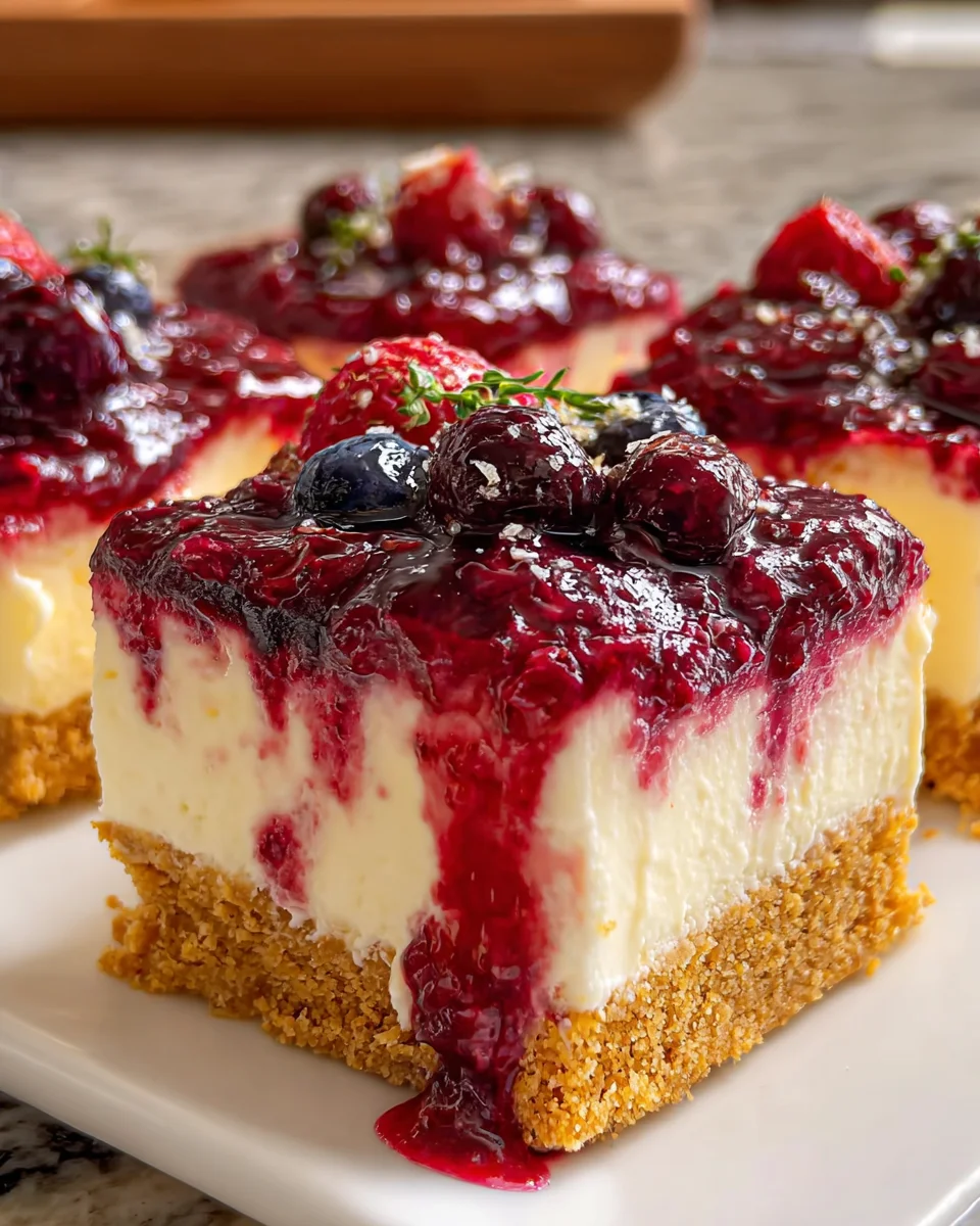 No Bake Berry Cheesecake Bars