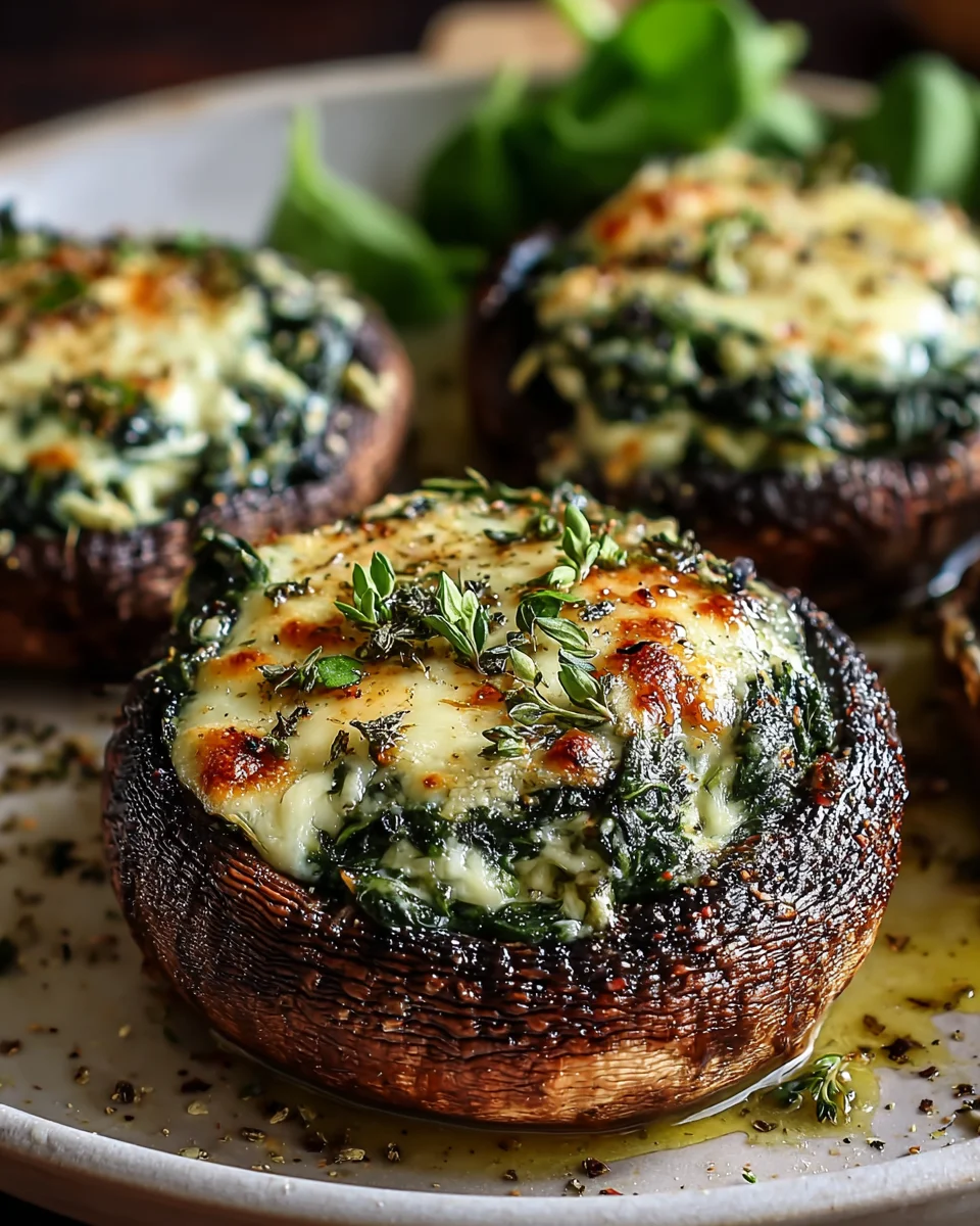 Spinach Cheese Stuffed Portobello