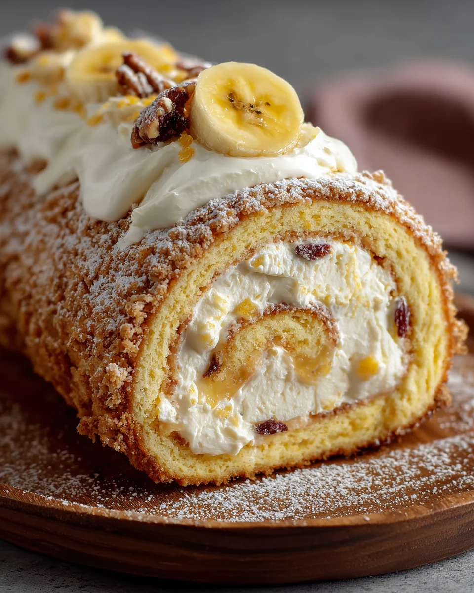 Banana Cake Cream Cheese Roll