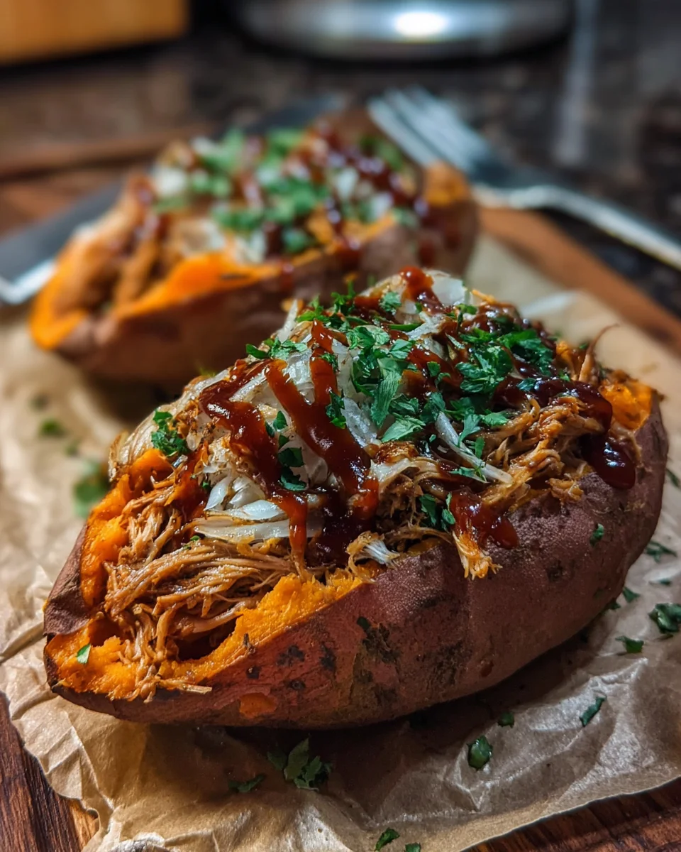 Pulled Pork Stuffed Sweet Potato