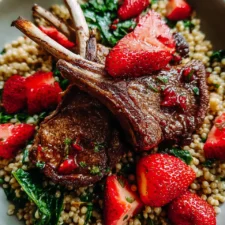 Lamb Chops With Buckwheat And Black Pepper Strawberries