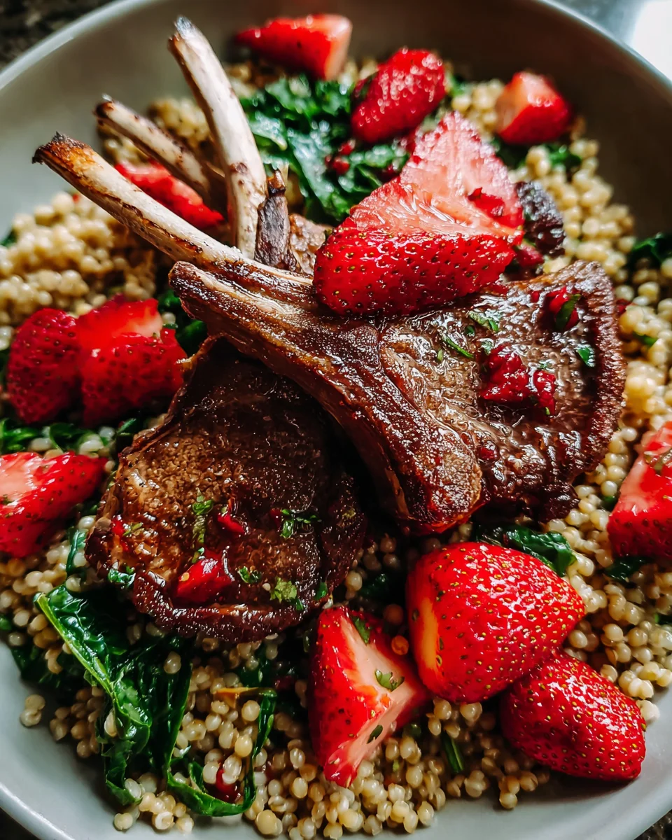 Lamb Chops With Buckwheat And Black Pepper Strawberries