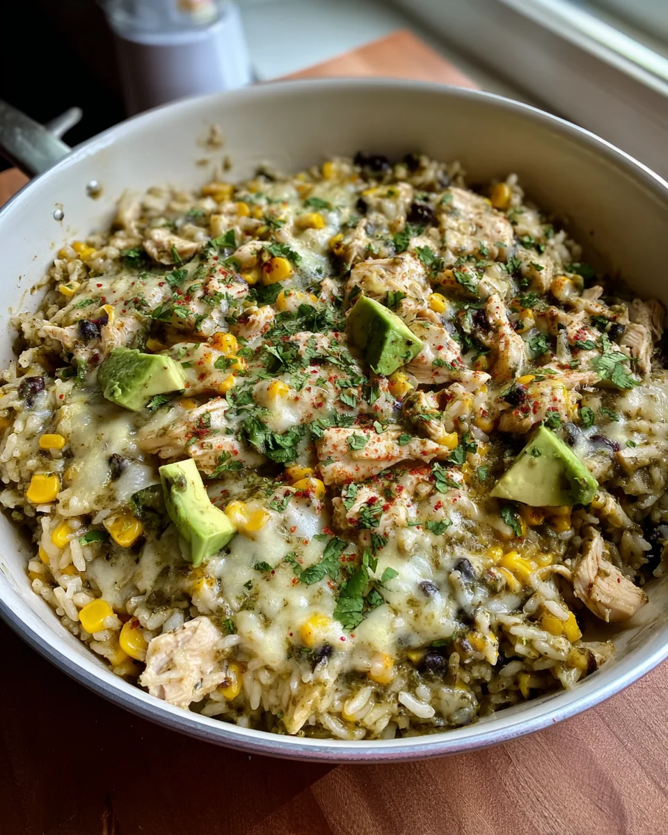 Salsa Verde Chicken & Rice Skillet
