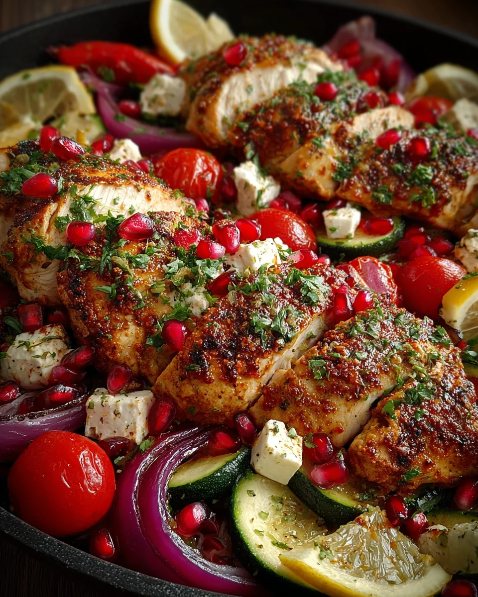 One-Pan Chicken Feta Pomegranate