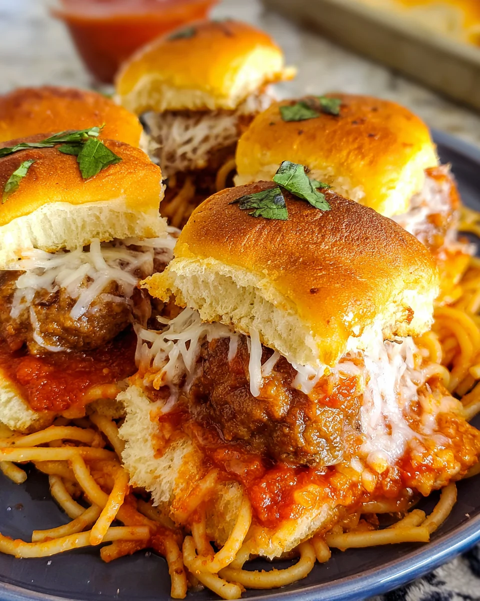 Spaghetti and Meatball Sliders