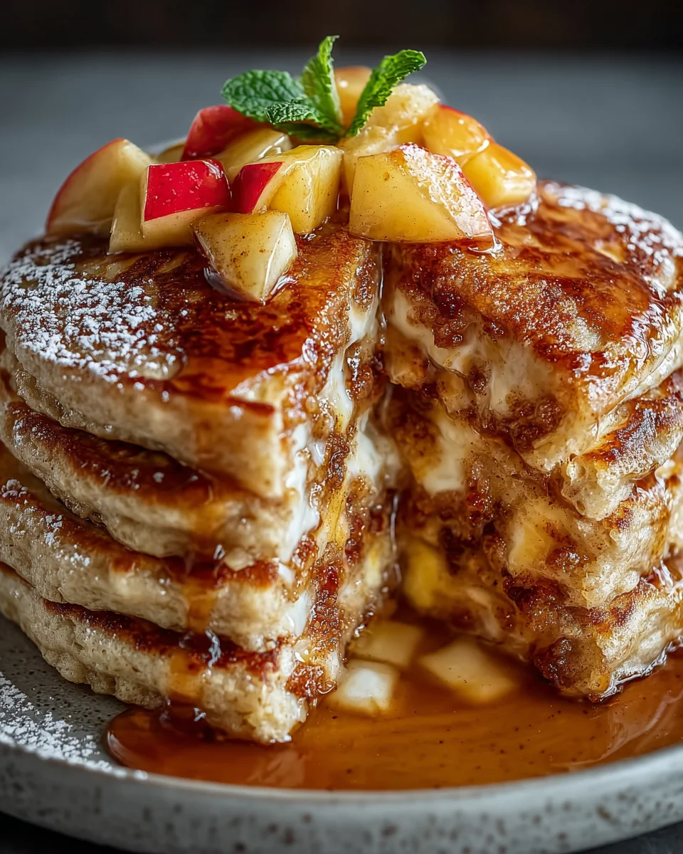 Apple Pie Pancakes with Vanilla Maple Syrup