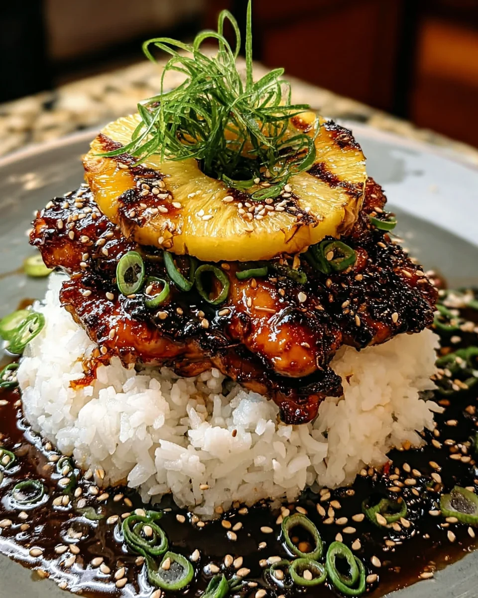 Hawaiian Huli Huli Chicken Stack