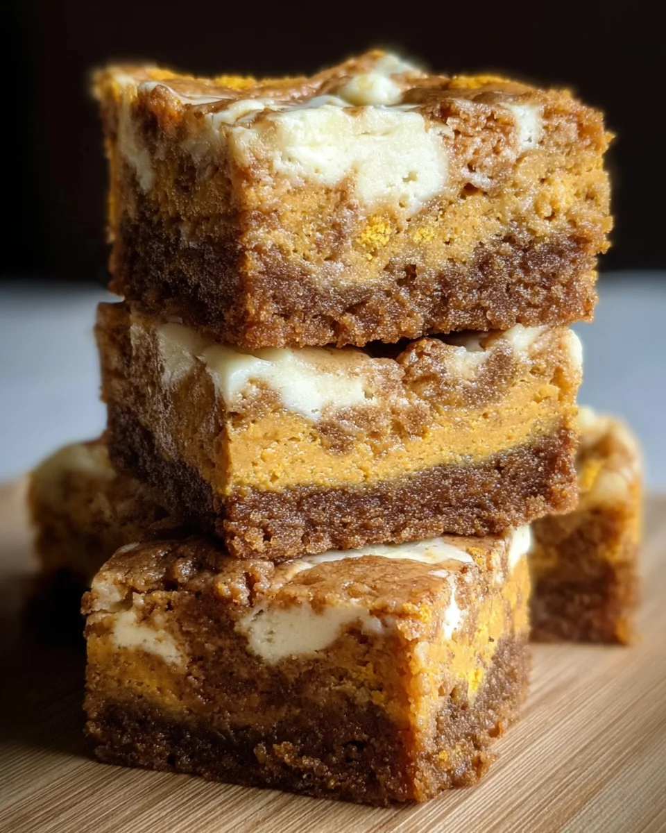 Marbled Pumpkin Cheesecake Bread Bars