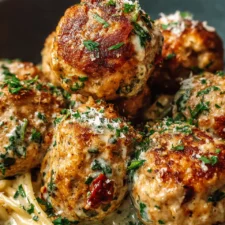 Chicken Ricotta Meatballs Alfredo