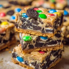 Loaded M&M’s Oreo Cookie Bars