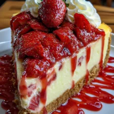 White Chocolate Strawberry Cheesecake