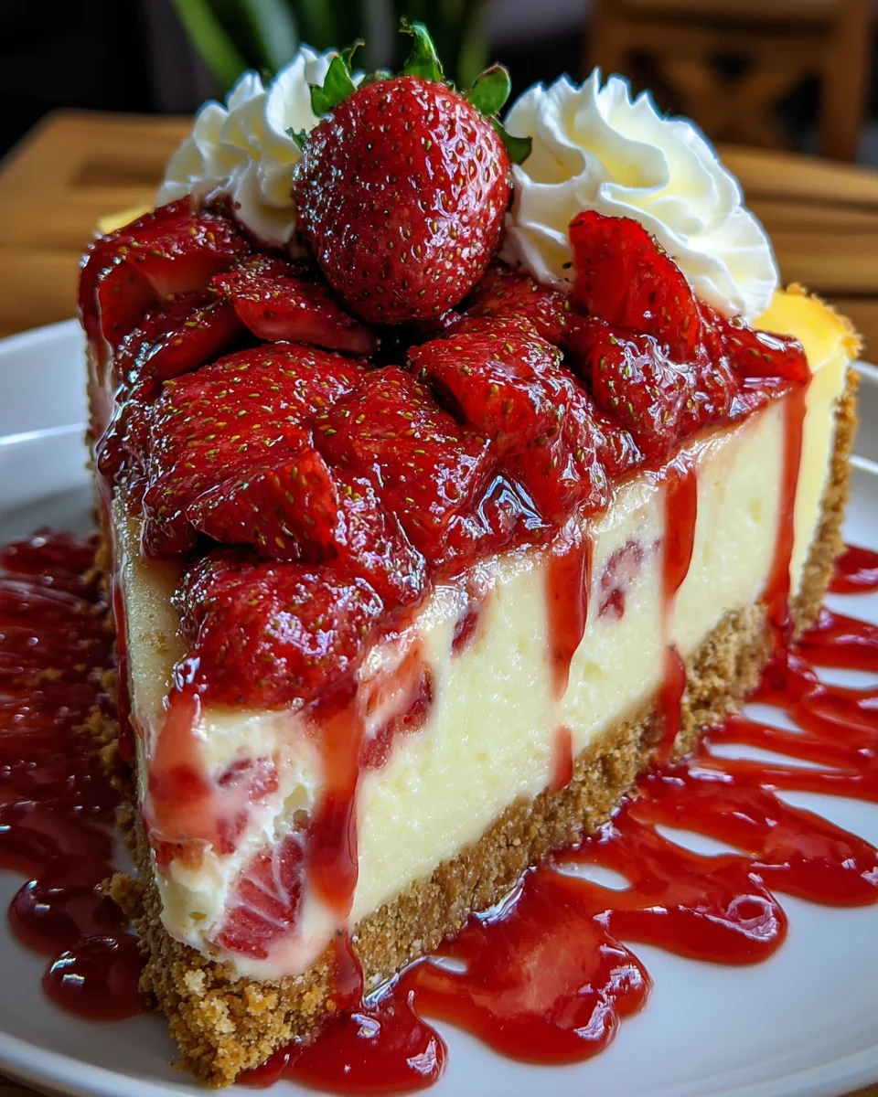 White Chocolate Strawberry Cheesecake