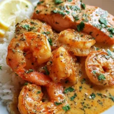 Cajun Shrimp & Salmon with Garlic Cream