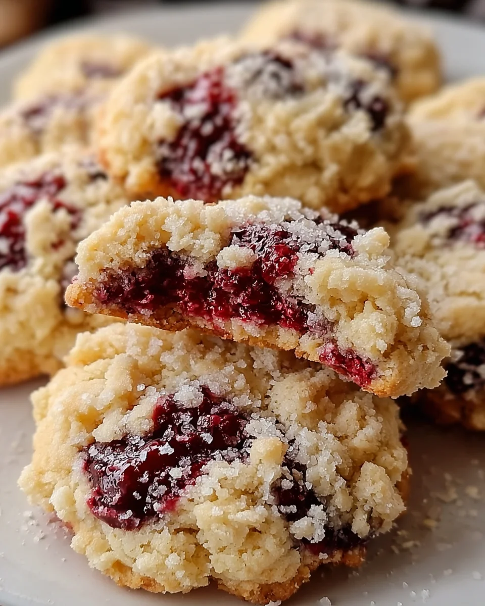 Buttery Raspberry Crumble Cookies